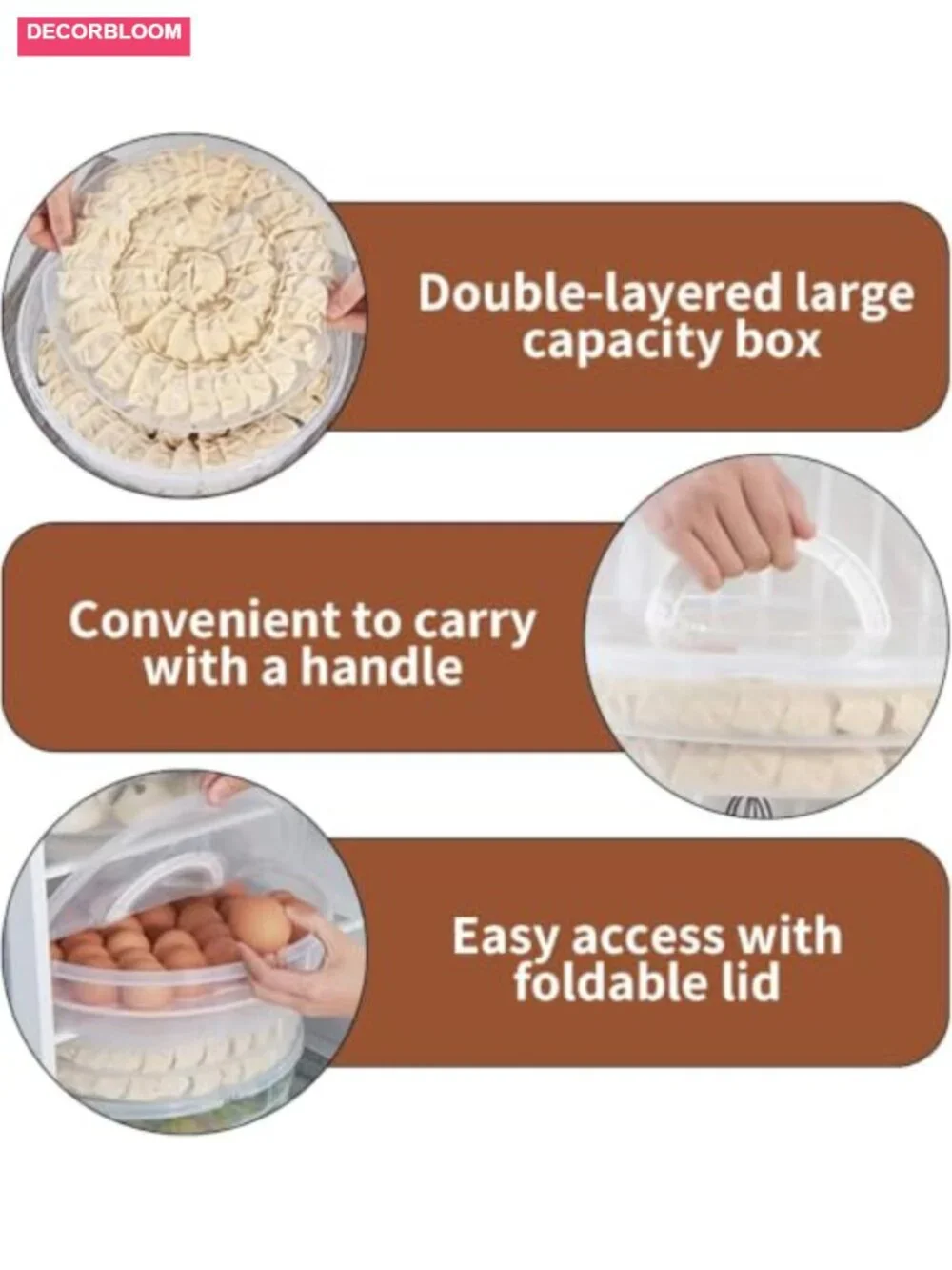 2 Pack 12in Plastic Pie Carrier With Dividers